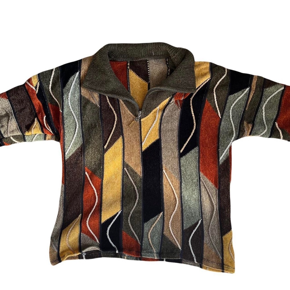Vintage striped quarter zip sweater